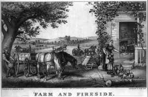 Currier and Ives Print of Farm and Field